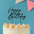 Matte Black Metal Cake Topper - Happy Birthday (No. 3) - iPantry UAE