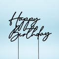 Matte Black Metal Cake Topper - Happy Birthday (No. 3) - iPantry UAE