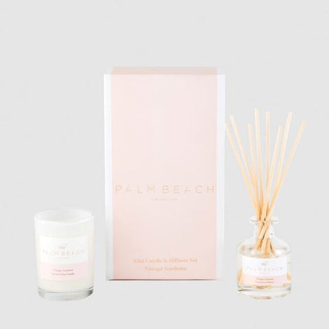 Palm Beach Collection Mini Candle & Diffuser Vintage Gardenia Gift Pack - iPantry UAE