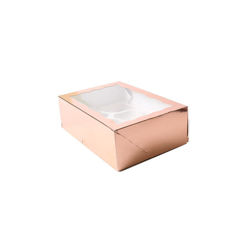 Papyrus Rose Gold Cupcake Box With Pvc Window (Holds 6 Cupcakes) - iPantry UAE