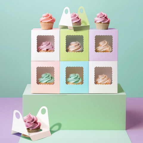 Papyrus Scalloped Single Cupcake Box Mixed 6 Pack - iPantry UAE