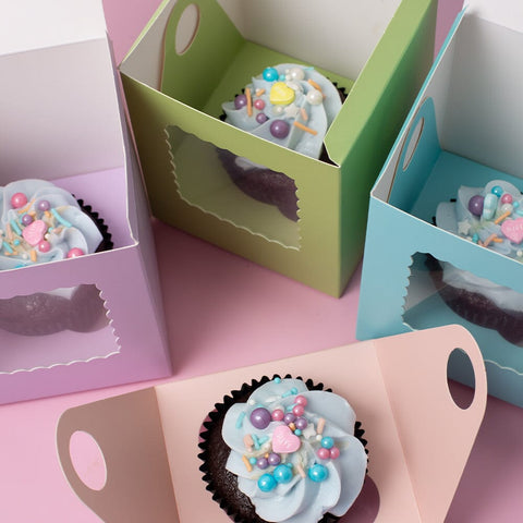 Papyrus Scalloped Single Cupcake Box Mixed 6 Pack - iPantry UAE