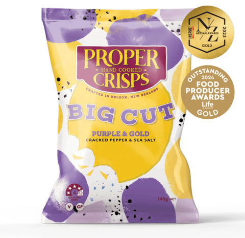 Proper Crisps BIG CUT Purple and Gold 140g - Proper Crisps