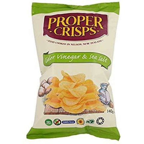 Proper Crisps Cider Vinegar & Sea Salt 140g-Indulgence-Proper Crisps-iPantry-australia