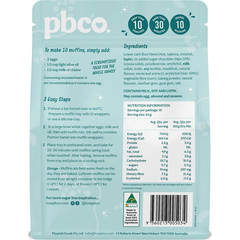 Protein Bread Co Choc Chip Muffin Mix No Sugar Added |340g - iPantry