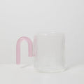 Sage and Copper Archer Ribbed Glass Cup Clear / Taffy Pink - iPantry UAE
