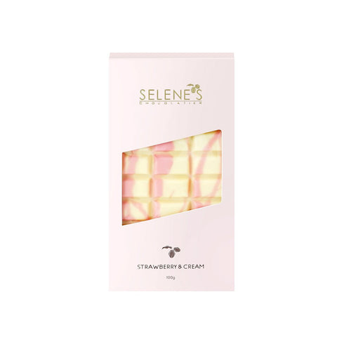 Selene's Strawberries & Cream White Chocolate Bar | 100g - iPantry UAE