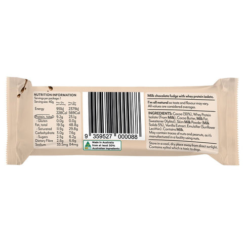 Snack'n Protein Milk Choc Fudge Bar | 40g - iPantry