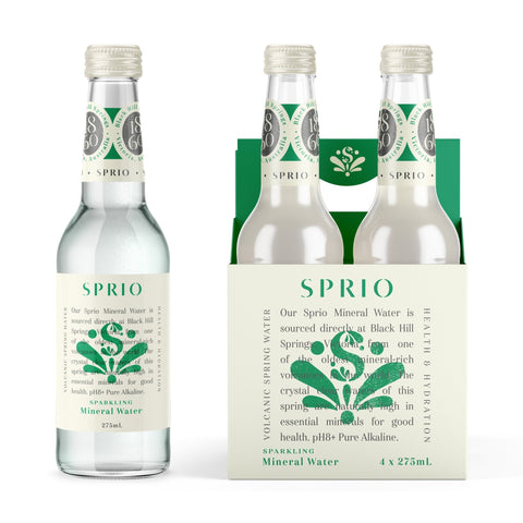 SPRIO 1860 Volcanic Spring Sparkling Mineral Water 4 Pack | 275mL - iPantry UAE