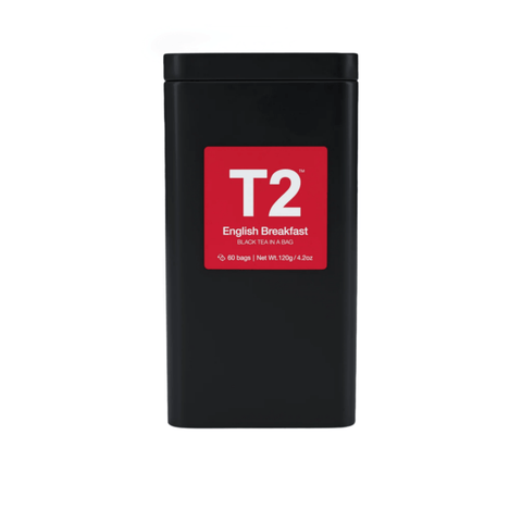 T2 English Breakfast Tea Bag Tin 60 Pack | 120g - iPantry UAE