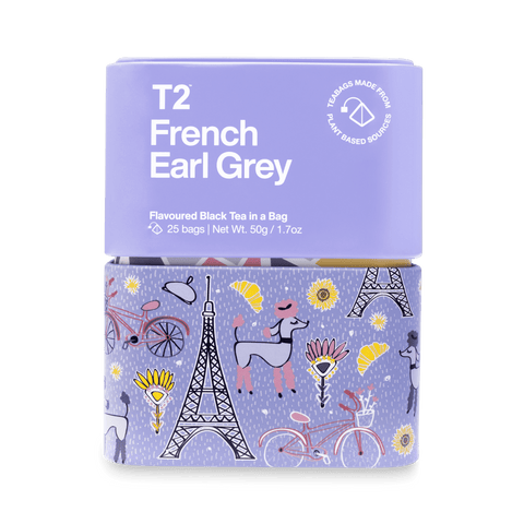T2 French Earl Grey Tea Bag Classic Icon Tin 25 Pack | 50g - iPantry UAE