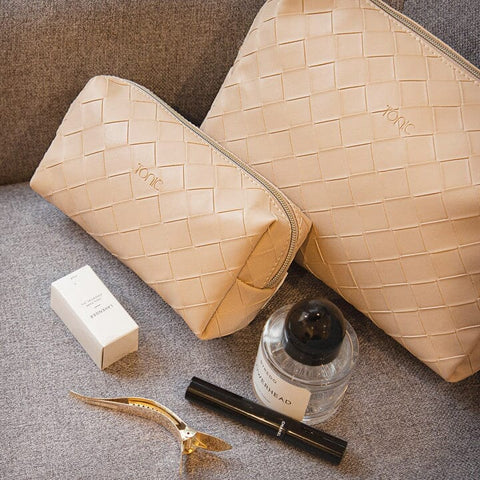 Tonic Woven Beauty Bag Large Sand - iPantry UAE
