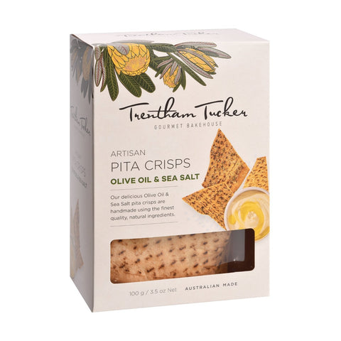 Trentham Tucker Artisan Pita Crisps Olive Oil & Sea Salt 100g - iPantry