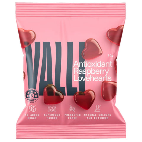 Valli Snacks Antioxidant Raspberry Hearts | 50g - iPantry