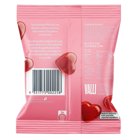 Valli Snacks Antioxidant Raspberry Hearts | 50g - iPantry