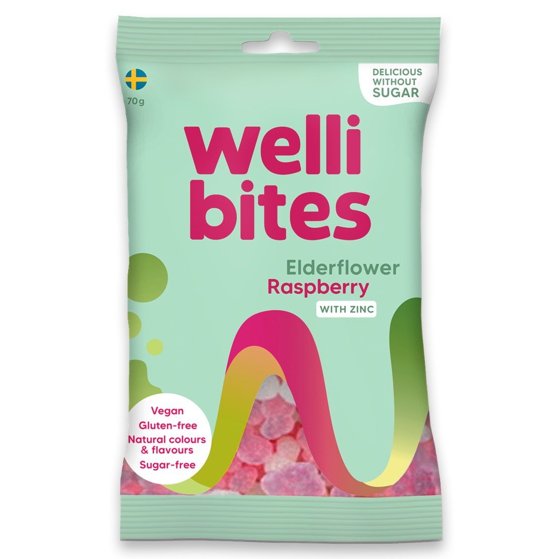 Wellibites Elderflower & Raspberry 70g - Wellibites